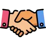 square_4_media Two hands, one with a pink sleeve and one with a blue sleeve, shaking hands in agreement. media_agency