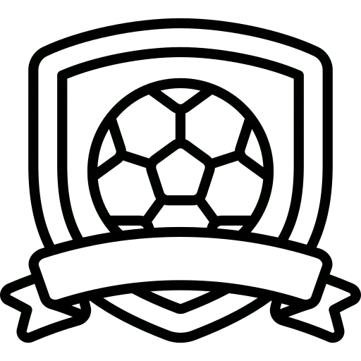square_4_media Outline of a soccer ball inside a shield with a blank ribbon banner below it. media_agency
